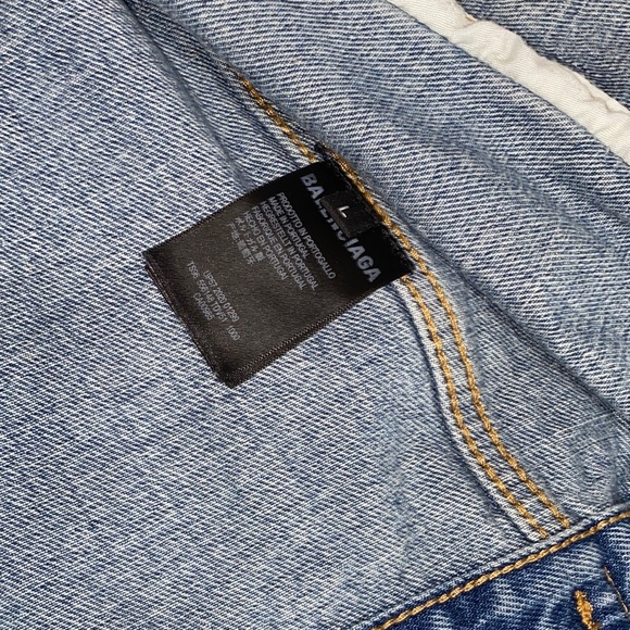 Balenciaga Blue Graffiti Denim Jacket - Picture 3 of 7